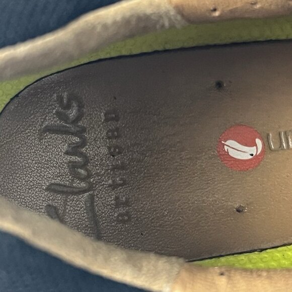 Clarks Unstructured Black Leather No Tie Slip On Sneakers Women’s 7.5 Walking - Picture 11 of 12